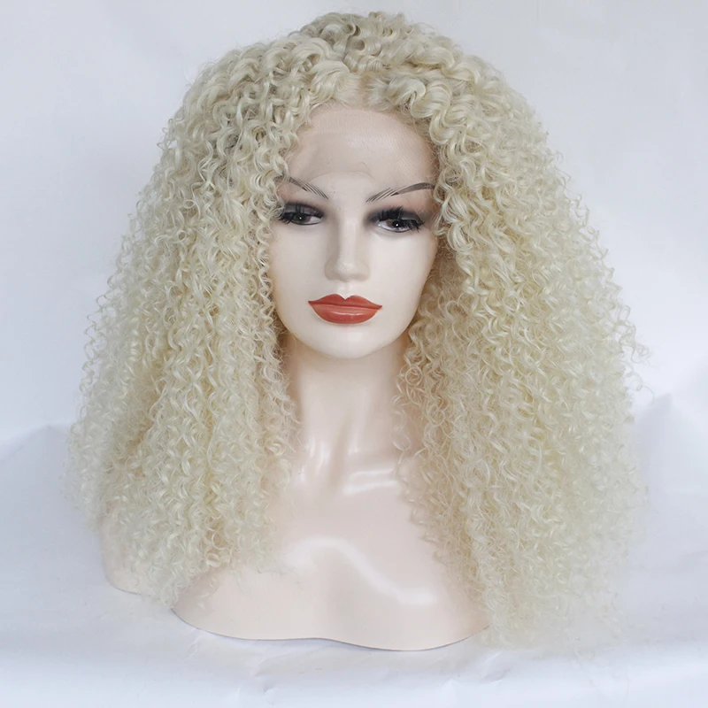 Cheap price 613 afro kinky synthetic wig white synthetic curly wig grey synthetic wig for black women