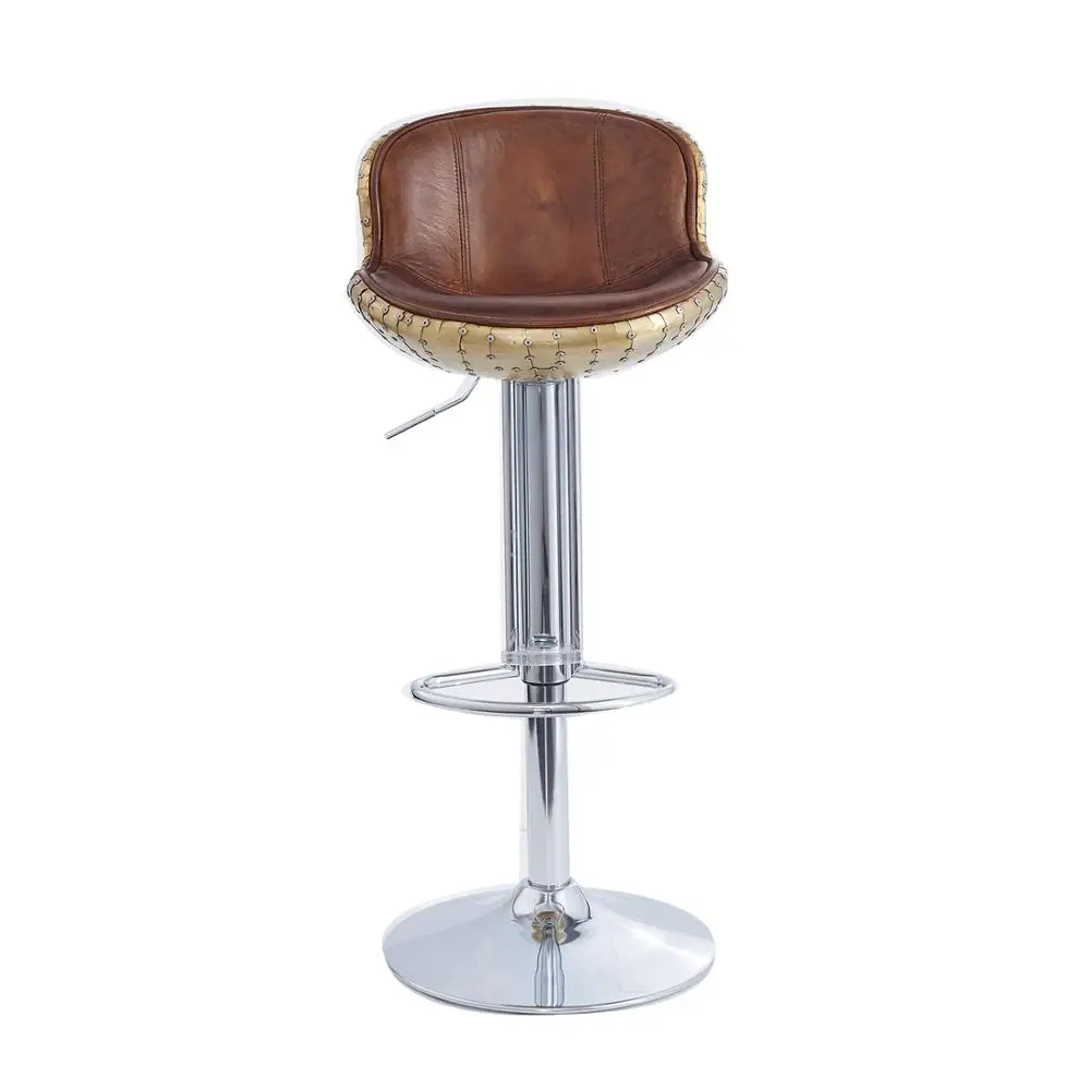 Retro Vintage Leather Aviation Industrial Swivel Bar Stool Buy Bar