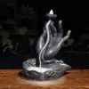 Ceramic Buddha Hand Lotus Incense Burner Smoke Backflow Sandalwood Stove Tower Censer Down Stream Back