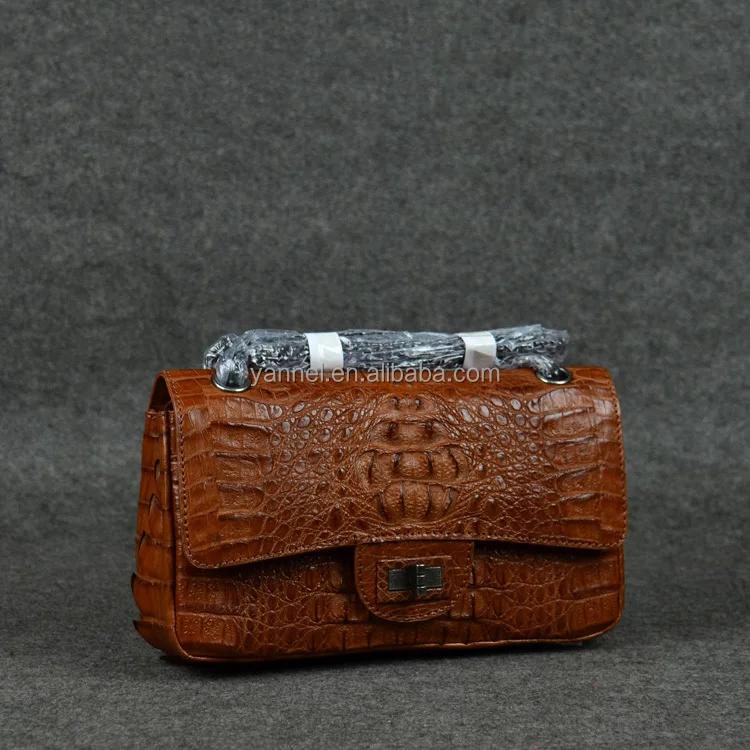 orange crocodile bag