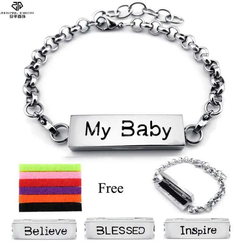 

My Baby 5MM*10MM*35MM Essential Oil Diffuser Locket Custom Made Bracelet