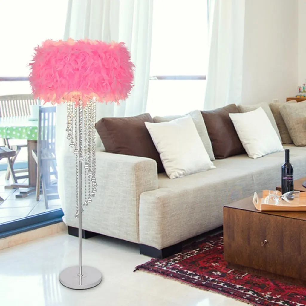 pink feather floor lamp