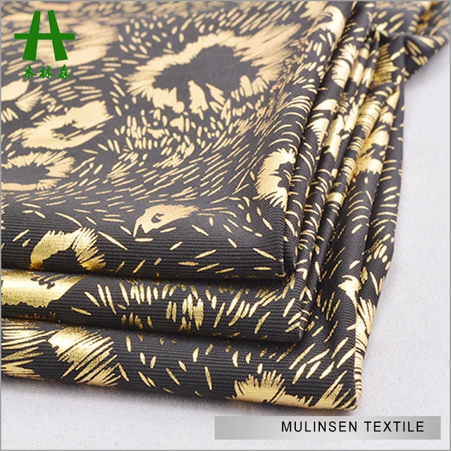 gold foil print fabric