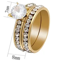 

Diamond ring plating 18k golds zircon men wedding ring set stainless steel ring