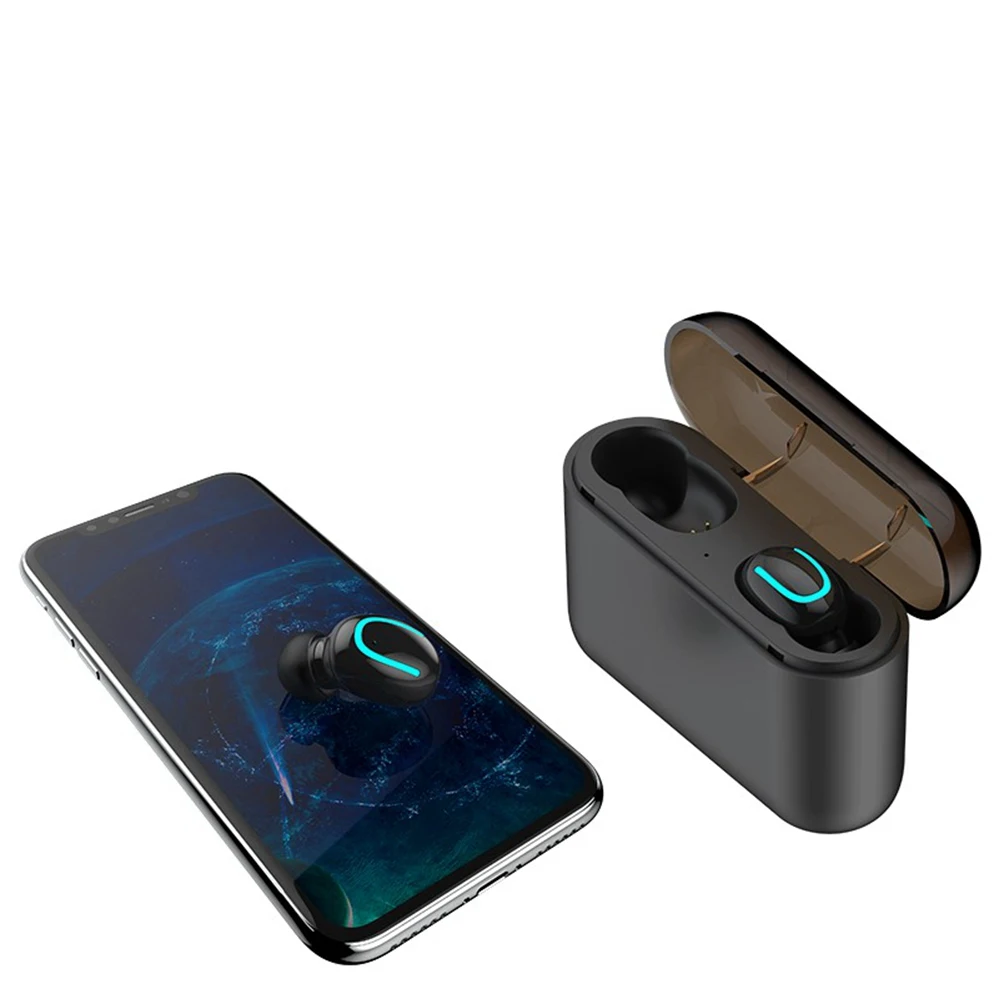 

New Wholesale Bluetooth V5.0 True Wireless Earbuds Mini Tws Bluetooth Earphone Headsets Headphones with Charging Box, Black white