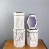 Luxury square marble pattern with lid flowers box gift box