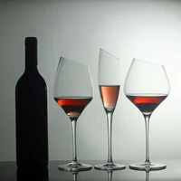 

Wholesaler Oblique Rim Wine Drinking Glasses Ware Goblet Crystal Red Wine Glasses