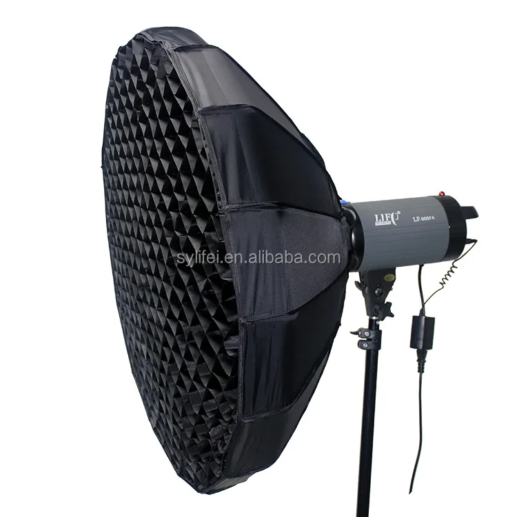 
New Hotsale Cloth Beauty Dish /Softbox with Grid 120cm Silver Inside 16ribs 