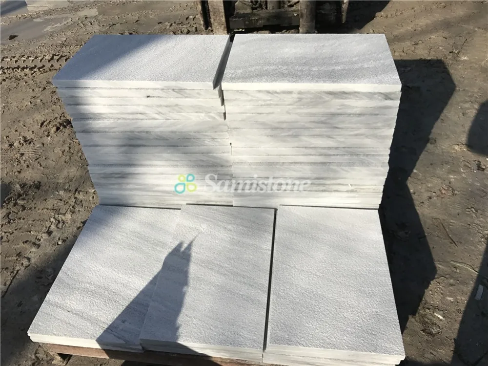 Samistone Bush Hammered Finished Grey Marble Swimming Pool Coping Tiles