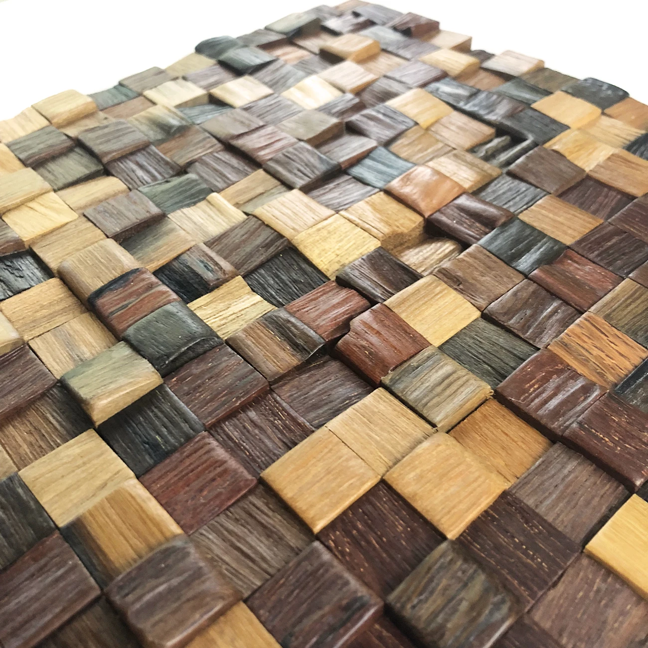 Retro style Cedar wood mosaic wall tiles