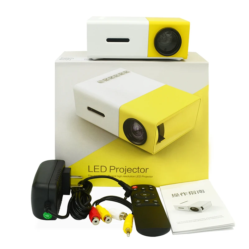

Best selling products YG300 mini lcd projector 600LM 320*240 smart lcd mini led projector mobile portable for home theater yg310, Yellow/black