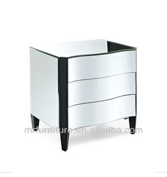 Mr 4g0100 Uk Design 3 Drawers Mirrored Chest With Black Wood Legs