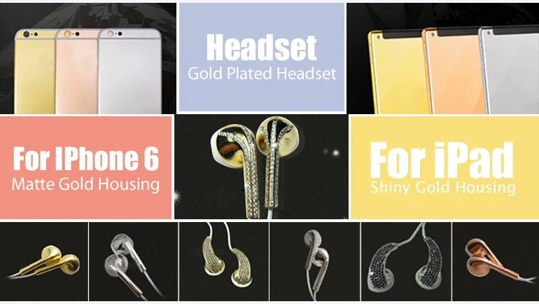 New item 24K real gold plating diamond housing for iPhone,for iphone gold housing