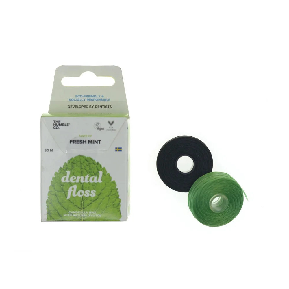 

Soil Compostable Package Charcoal/Corn Fiber Dental Floss with Biodegradable Paper Box
