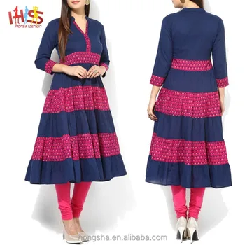  Terbaru  Pakistan Desain Kurti Gambar  Navy Biru Dan Pink 