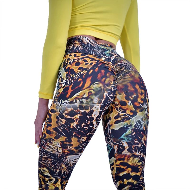 

Leopard Sexy Hip Pants Sports Yoga Leggings High Waisted Workout Leggings For Women, Pictures shows/customized upon request