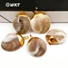 WT-JP038 2018 Newest Unique Design Wild Coast Jewelry Natural White Shell Eye Of Saint Lucia On Back Pendant For jewelry Making