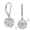 Dance White CZ Sterling Silver Dangle Earrings for Women