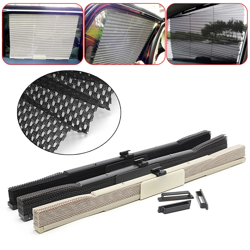 

Car Retractable Side Rear Window Mesh Sun-shading Curtain Roller Blind Sun shade