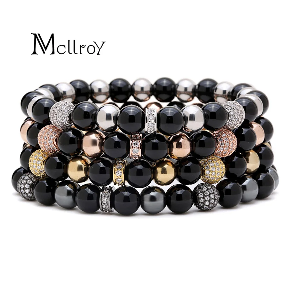 

Mcllroy 2018 bracelet for men natural agate stone bead bracelets lucky bead bracelets bracelet jewelry