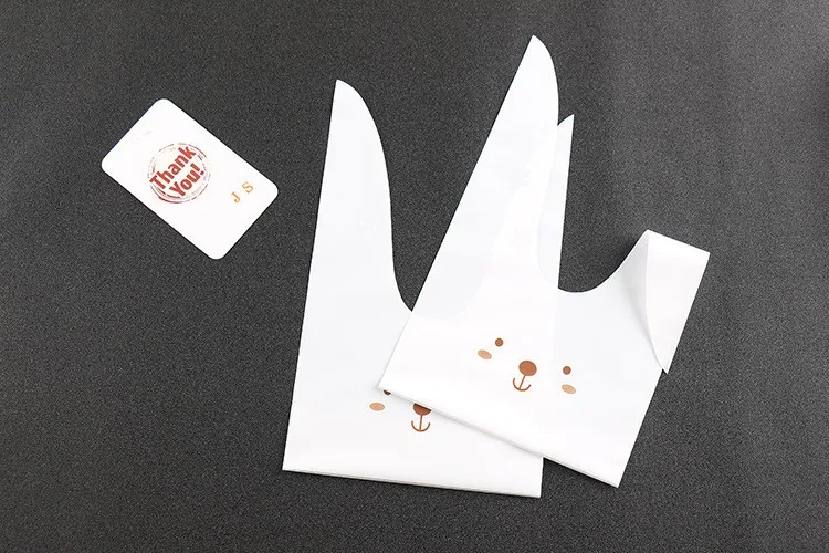 Cute Rabbit Ear Cookie Bags Selfadhesive Plastic Bags Easter Bunny Ear