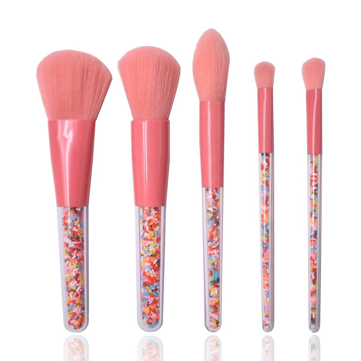 

2019 New Wholesale 5pcs Makeup Brush Set Sprinkle Pool Facial Makeup Brushes Kit with PVC Bag Cute Brushes