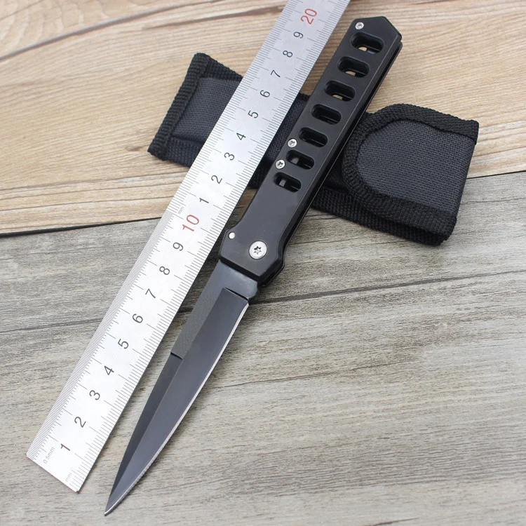 tactical folding pocket knife, high quality black stainless