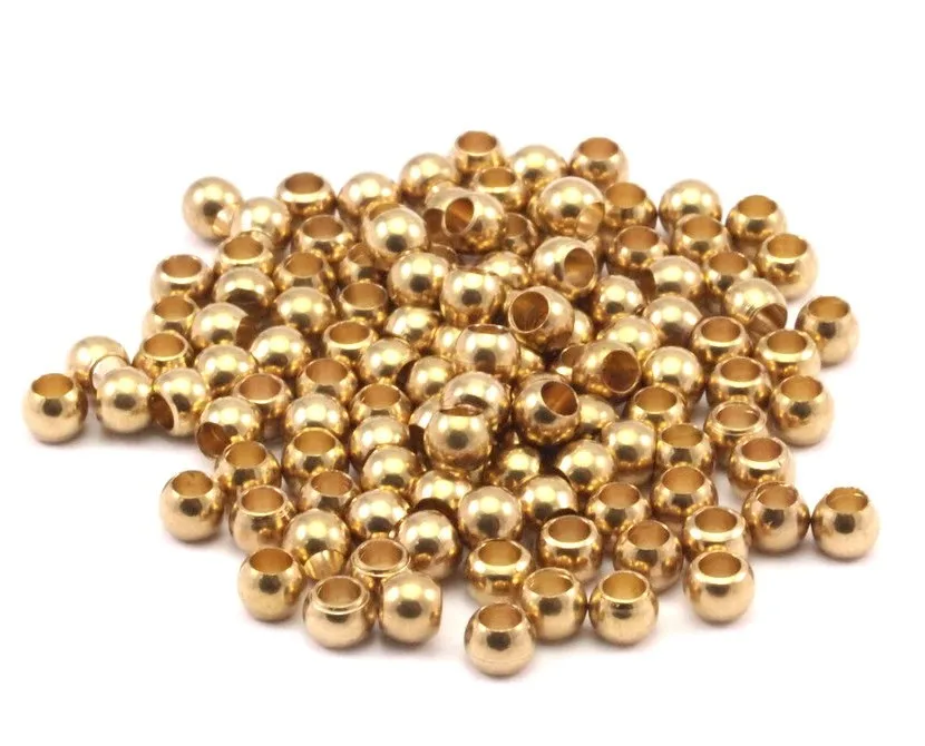 

Eco-Life Raw Jewelry making Brass Finding Ball Beads, Raw brass