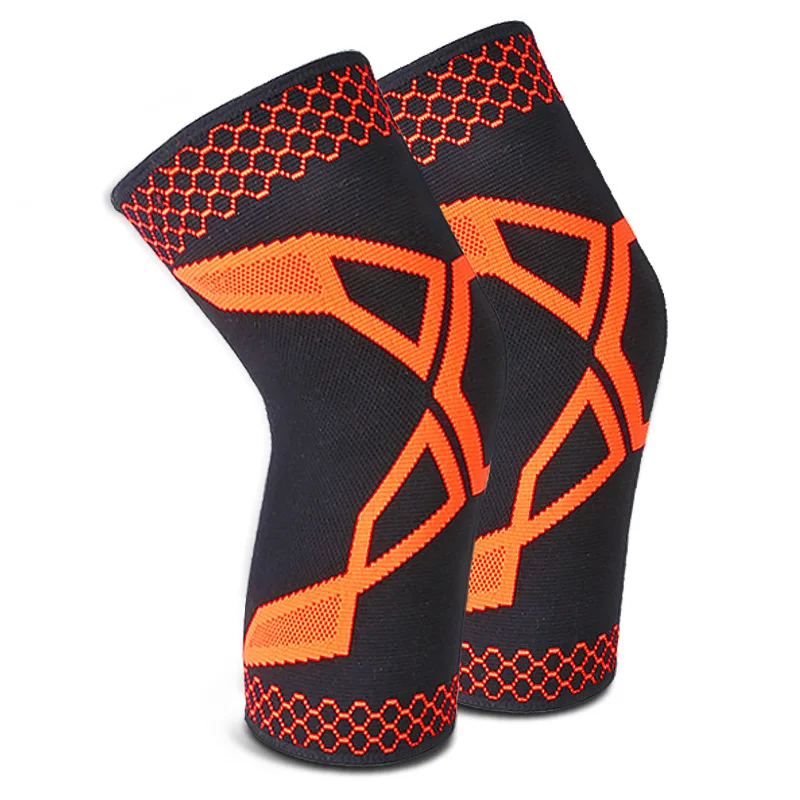 

OEM Sports Weight Lifting Knee Support, Compression Knee Sleeve Brace, Black + orange