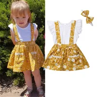 

Wholesale children clothing usa girl outfit Floral halter skirt kids clothing sets