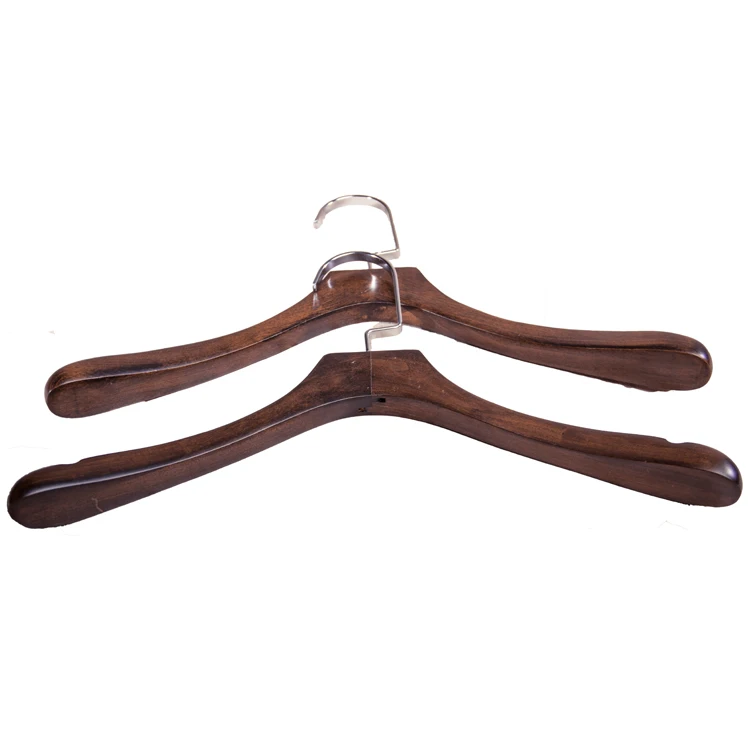 Wholesale White Hanger Wood Chrome Round Hook Wooden Hanger For Clothes