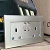 Factory direct Hong Kong UK two three-hole British standard socket with switch wall socket panel