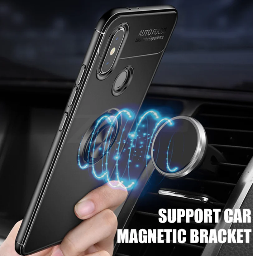

HOT 360 Rotating Finger Ring Phone Cover For Xiaomi Mi 6X Magnetic Car Holder Case For Xiaomi Mi A2, Black;blue;red;gold;rose