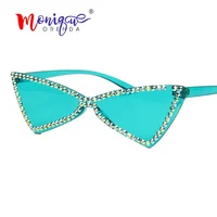 

Sexy Cat Eye Sunglasses Women Rimless Vintage Rhinestone Sun Glasses Female Lady Candy Color 2019 Eyewear Triangle Shades UV400