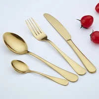 

Stainless Steel Gold Plated spoon Restaurant Flatware Cutlery Set for wedding