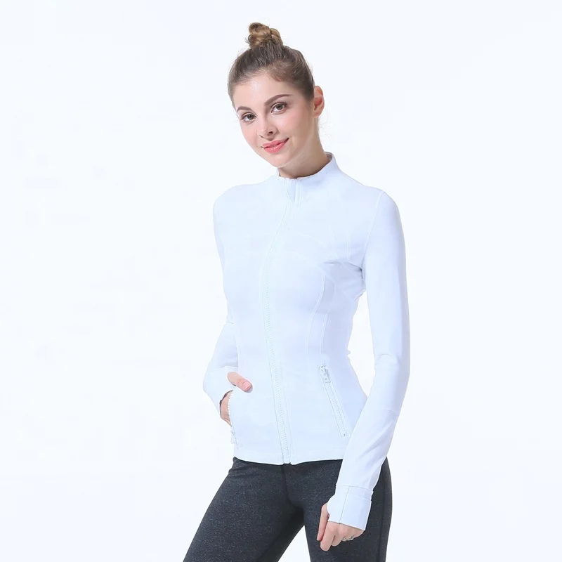 

Women's Slim Fit Solid Color Active Full-zip Yoga Track Jacket Long Sleeve Athletic Coat, Black;pink;red;gray;blue;rose