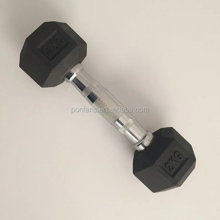 

Cross fit Exercise Rubber coated Hexagon Dumbbell set for Gym, Black