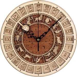 Venice Astronomical Wooden Clock luxury  DIY wall Clock