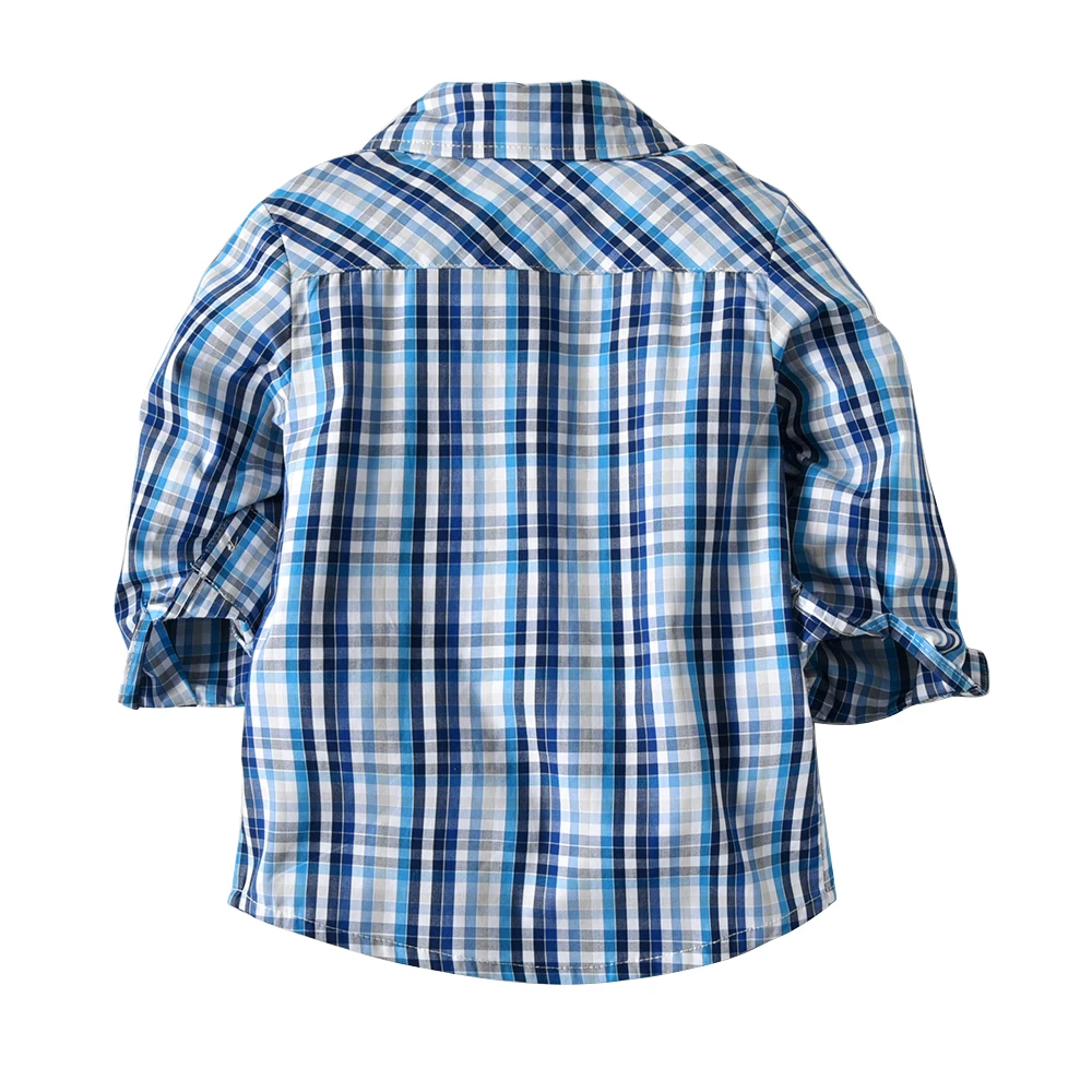 
custom blue plaid child long sleeve 95 cotton shirt 