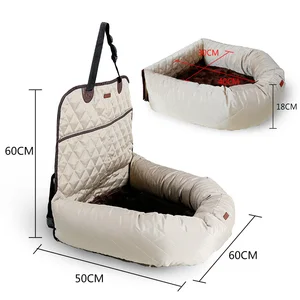 Image of 2 in 1 Dog Pet Car Seat Cover Bed Memory Foam