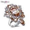 Newest Party Costume Jewelry Update Fashion Color Crystal Women Unique Cluster Ring