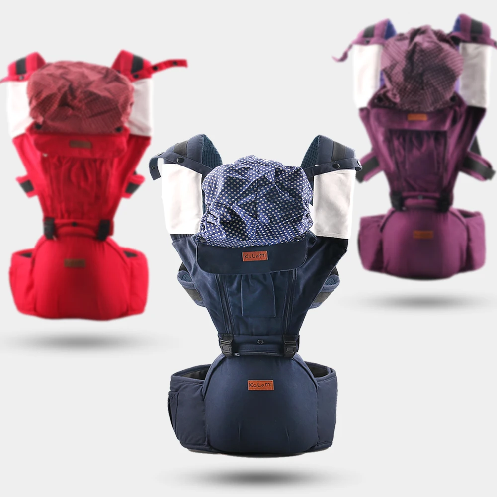 

Colorful Multifunctional Baby Hip Seat Sling Carrier to Help Mom or Dad Free Hands, Blue pink and grey