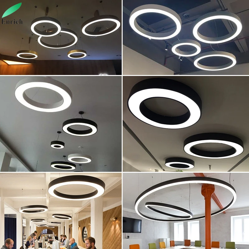 Modern Led Ring Chandelier Circle Hanging Ceiling Light Apply In