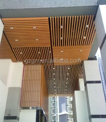 Shopping Mall Aluminium Suspended Lattice Ceiling Strip Ceiling