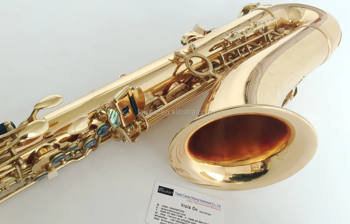 Wholesale Professional B tenor saxophone with gold lacquer surface