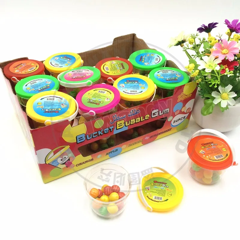 10g 24pcs Plastic Bucket Assorted Fruity Flavor Watermelon Halal Ball