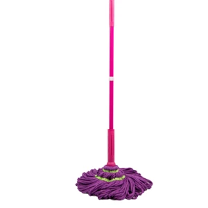 Image of universal purple violet useful and washable microfiber twist mop for tile floor cleaning