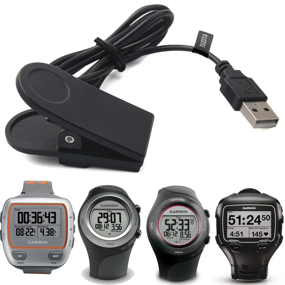 TUSITA Charger For Garmin Forerunner 310XT, 405, 405CX, 410, 910XT (3.3ft/100cm) ,Replacement USB Charge Charging Cable Cord Wire Clip Dock