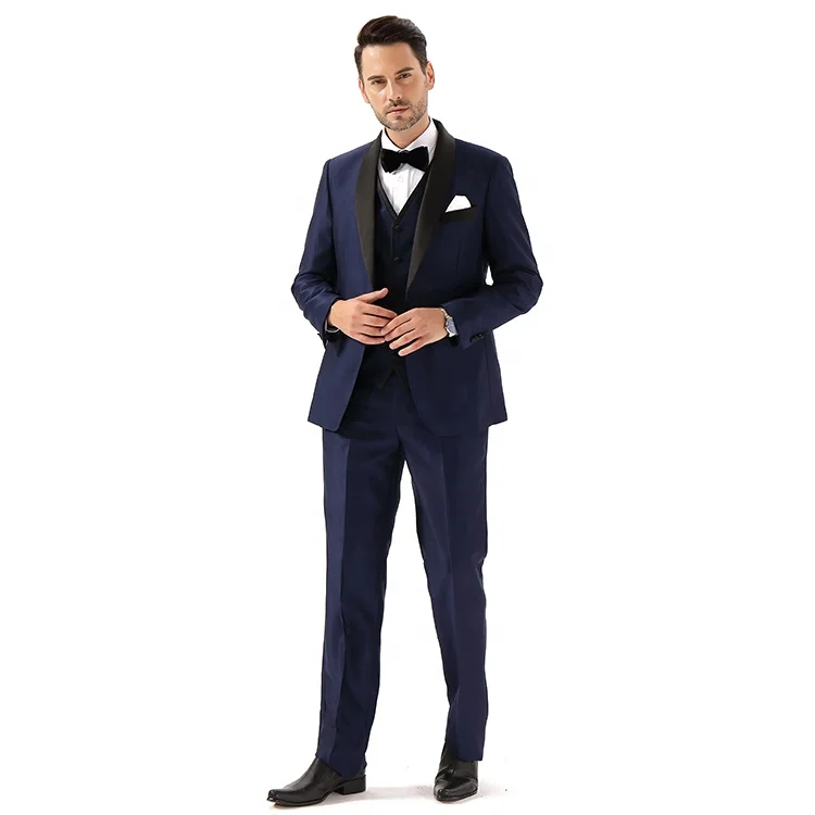 

Custom High Quality 3 Piece Black Coat Pant Men Suit Italian, Black or custom