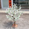 100cm white silk artificial cherry blossom trees with natural trunk